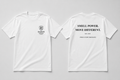 Daléon Intense Weisses Oversize T-Shirt Smell Power Move Different – Vorder- und Rückansicht